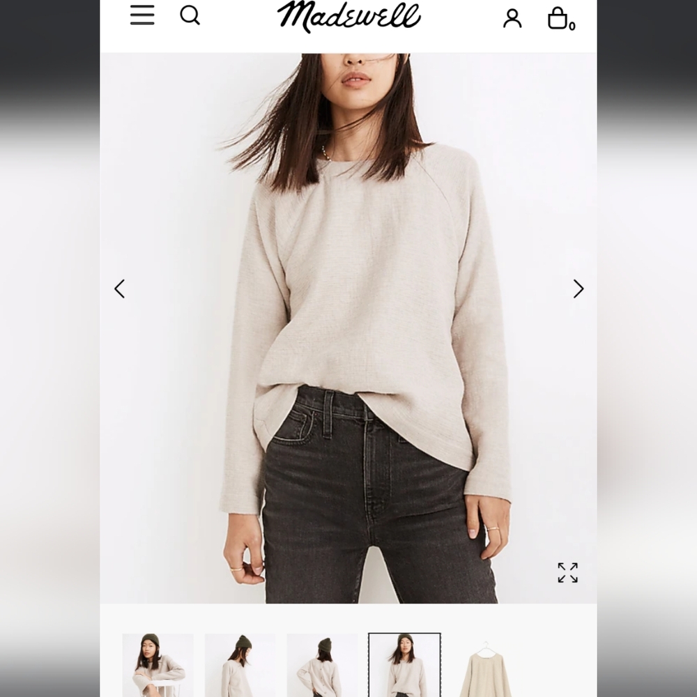 Madewell waffle button back top